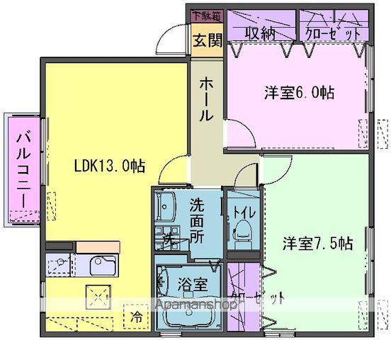 セジュール・エヴォリュウ(2LDK/2階)の間取り写真