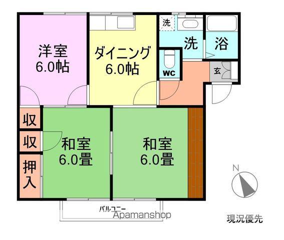 コーポK(3DK/2階)の間取り写真