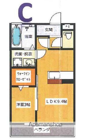 ヒルズ長栖(1LDK/2階)の間取り写真