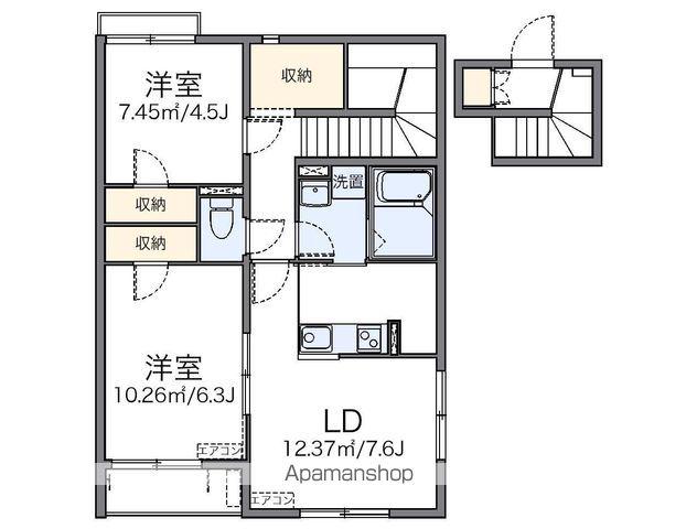レオネクストファミール岩戸Ⅱ(2LDK/2階)の間取り写真