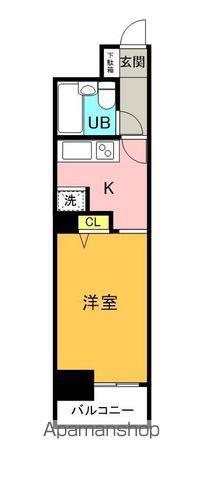 ダイアパレス徳島県庁前通(1K/3階)の間取り写真