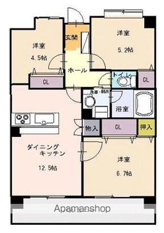 際波フォレストヒルズ(3LDK/6階)の間取り写真