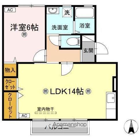 ベルジュネスJ(1LDK/2階)の間取り写真