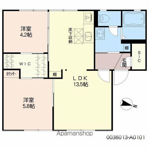 ディアスK(2LDK/1階)の間取り写真