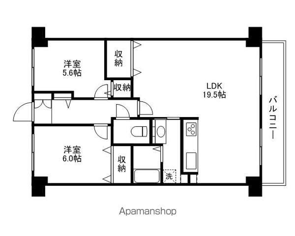 CUREZZA瀬田西(2LDK/4階)の間取り写真