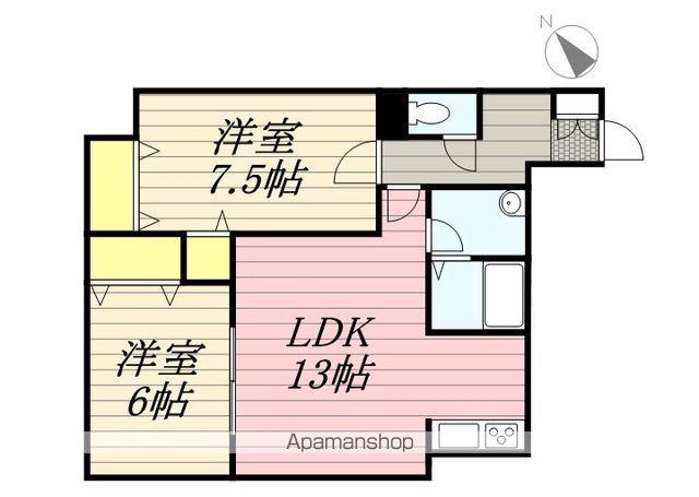 CONFORT(2LDK/2階)の間取り写真