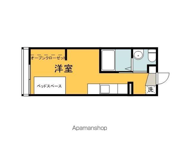 モーリスⅠ(ワンルーム/1階)の間取り写真