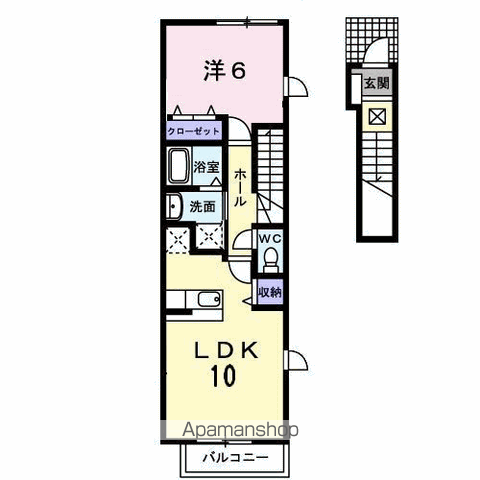 サンフラット(1LDK/2階)の間取り写真