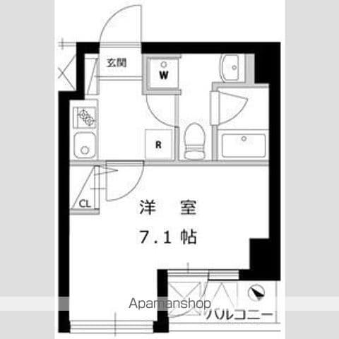 ハーモニーレジデンス田町(1K/6階)の間取り写真