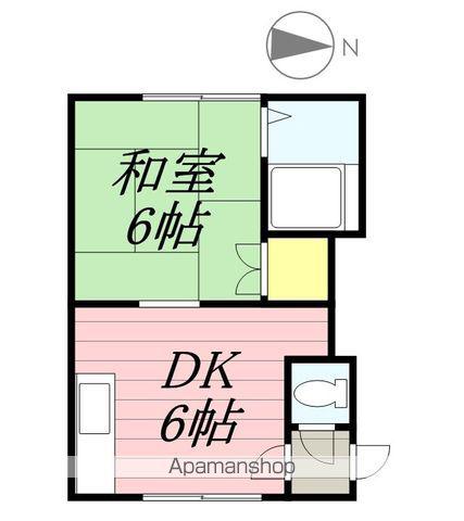 サンコーポC(1DK/2階)の間取り写真