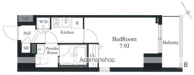 ラティエラ秋葉原(1K/4階)の間取り写真