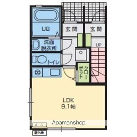 エストポミエ A棟(ワンルーム/1階)の間取り写真