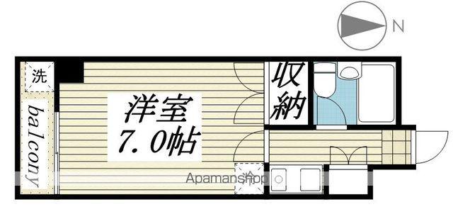 東が丘ハイツ(1K/B1階)の間取り写真