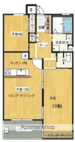 R&R延岡参番館(2LDK/4階)の間取り写真