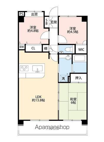 コアマンション九品寺(3LDK/5階)の間取り写真