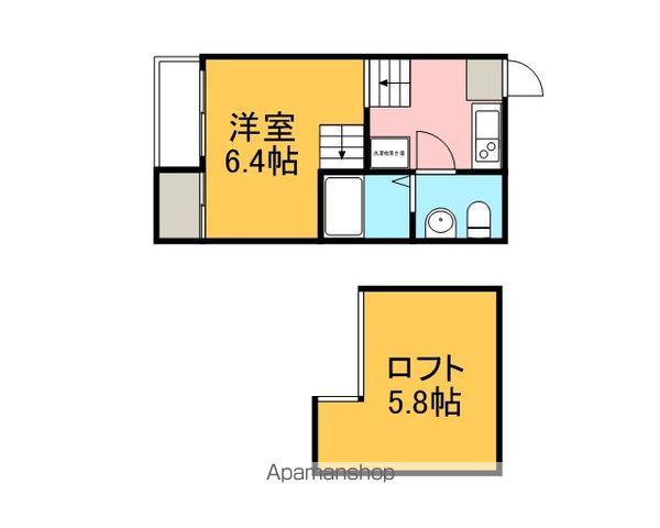 STAGE志賀本通(1K/2階)の間取り写真