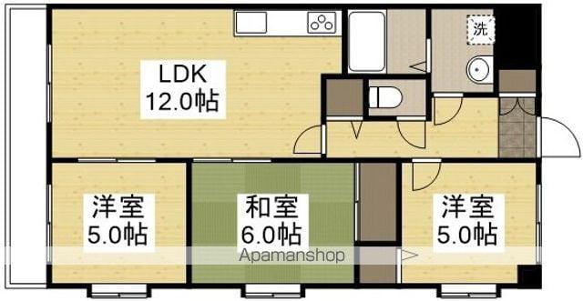 清水マンション(3LDK/1階)の間取り写真