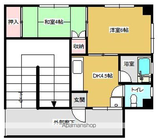 HANZAWAプラザ第二(2K/3階)の間取り写真