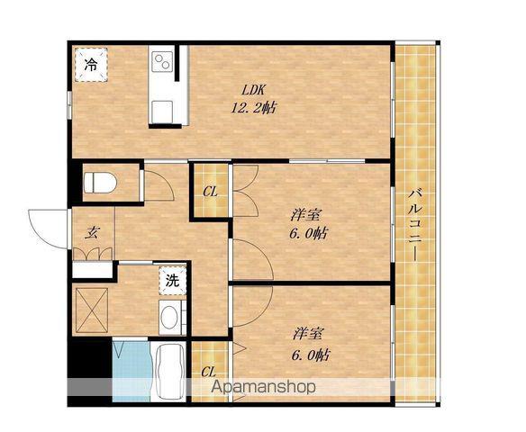 ノーブルコート長浜(2LDK/1階)の間取り写真