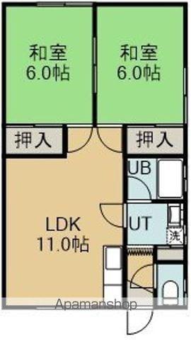 牧野アパート1号(2LDK/2階)の間取り写真