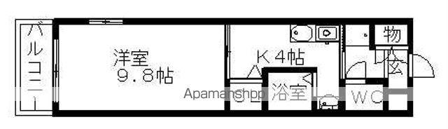 クレセール・サン(1K/8階)の間取り写真