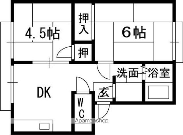 まるき大利(2DK/2階)の間取り写真
