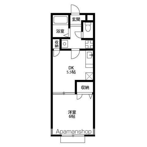 アムール 雅(1DK/2階)の間取り写真