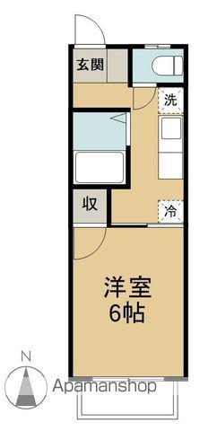 岡田ハイツ西棟(1K/2階)の間取り写真