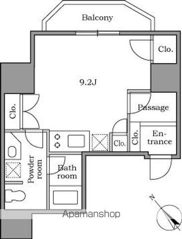 レジディア恵比寿Ⅱ(ワンルーム/14階)の間取り写真