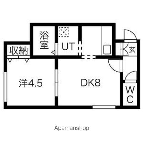 ヴェルデュール中央(1DK/3階)の間取り写真