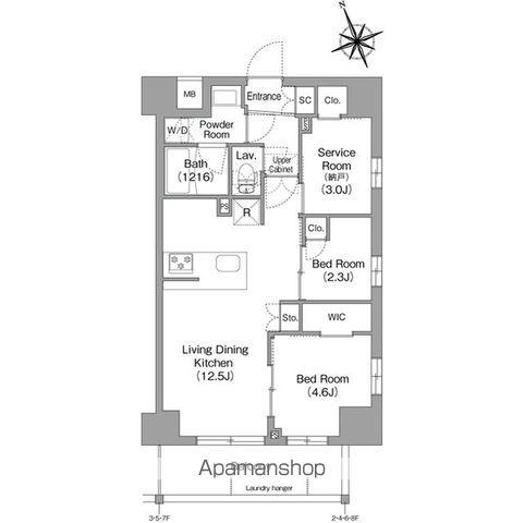 コンフォリア東葛西(2SLDK/4階)の間取り写真