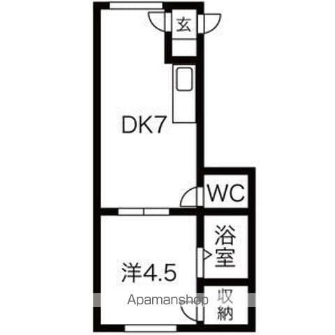 中神マンション(1DK/2階)の間取り写真