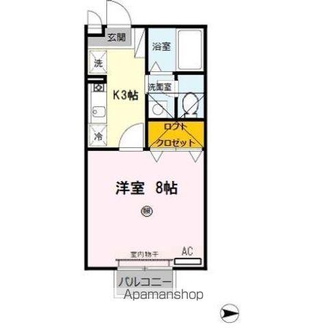 ソレイユ・オーミ(1K/2階)の間取り写真