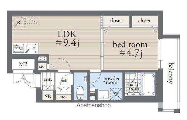 FABRIC吉祥寺(1LDK/3階)の間取り写真