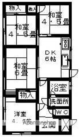 吉備線 備前三門駅 徒歩15分 1階建 築51年(4DK)の間取り写真