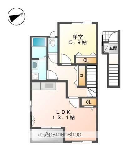 ケローネ(1LDK/2階)の間取り写真