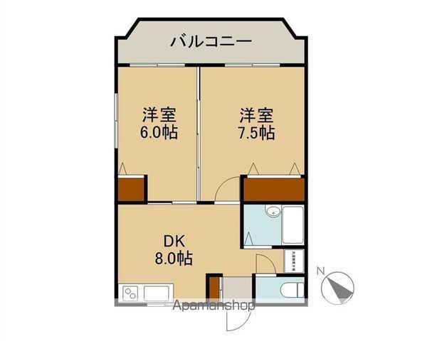 コーポひまわり(2DK/3階)の間取り写真