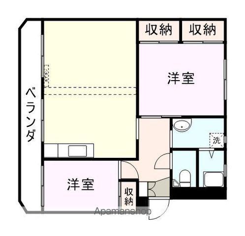 岬ビル(2LDK/3階)の間取り写真