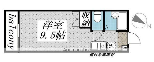 サンヴィレッジシラハタ(ワンルーム/2階)の間取り写真