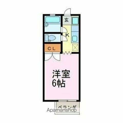 GLANZ(1K/2階)の間取り写真