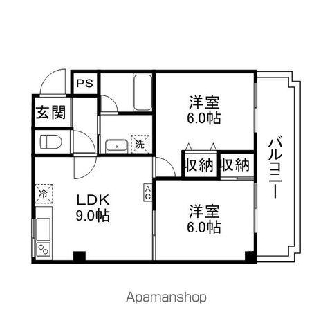 フォンティーン(2DK/4階)の間取り写真