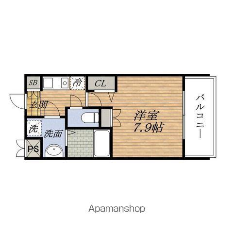 アーデンESAKAⅢ(1K/2階)の間取り写真