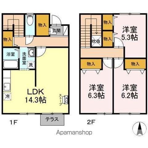 十日市アパート(3LDK)の間取り写真