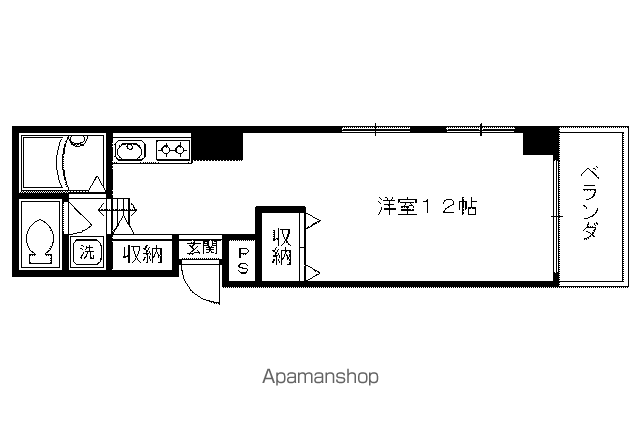鈴木北白川小倉町マンション(1K/1階)の間取り写真