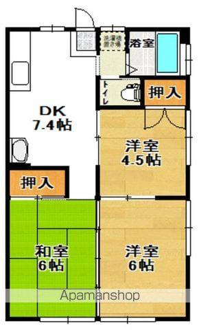 山口ハイツB(3DK/1階)の間取り写真