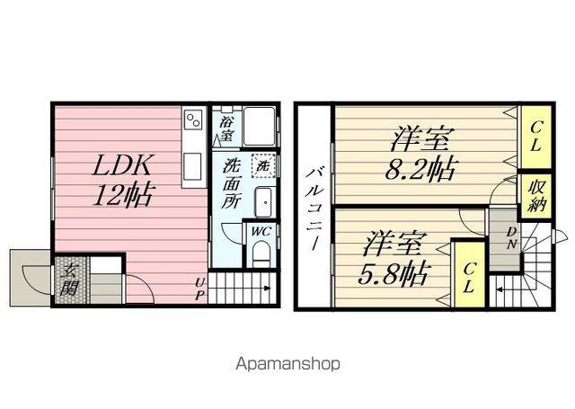 ＹＡＤ亀甲山(2LDK)の間取り写真