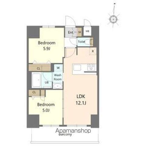 S-RESIDENCE高岳ARDENT(2LDK/14階)の間取り写真
