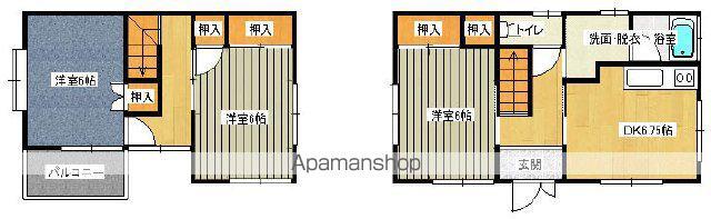 山陽本線 東福山駅 徒歩45分 2階建 築31年(3DK)の間取り写真