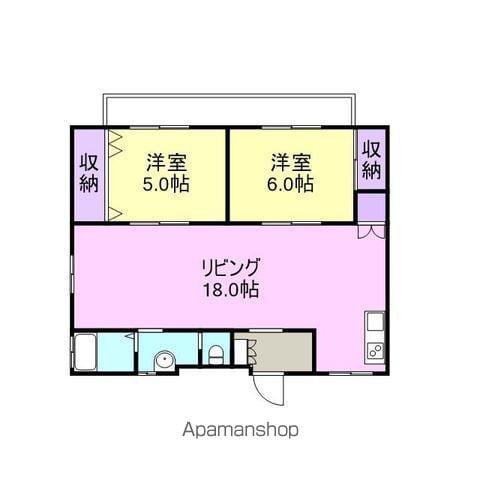 水田マンション(2LDK/3階)の間取り写真