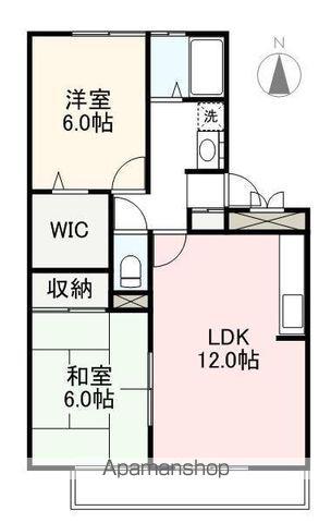 サンヒルズA・B・C棟(2LDK/1階)の間取り写真